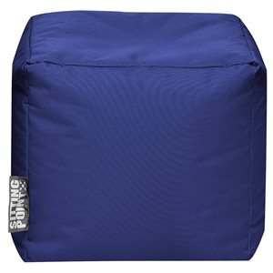 Gouchee Home Cube Brava Modern Royal Blue Polyester Square Ottoman
