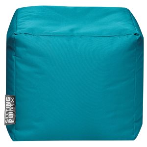 Gouchee Home Cube Brava Modern Turquoise Polyester Square Ottoman