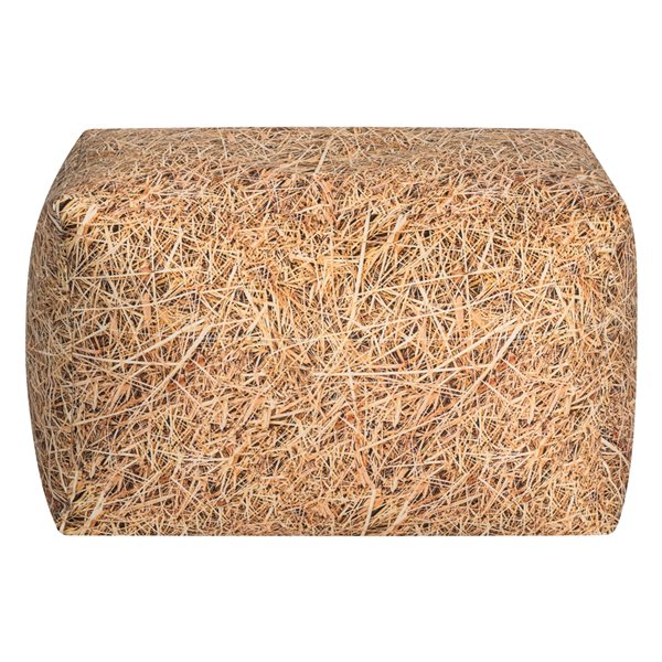 Gouchee Home Cube Straw Modern Polyester Square Ottoman in Gold