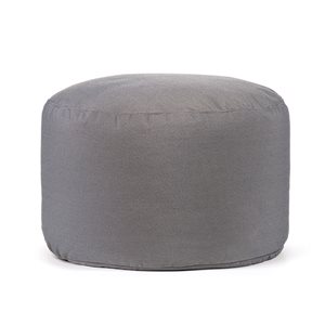 Gouchee Home Soleil Modern Charcoal Synthetic Round Ottoman