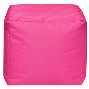 Pouf rose carré Cube Brava en polyester par Gouchee Home