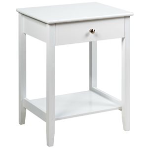 CASAINC 4-Legs White Casual Wood Coffee Table with Integrated Storage
