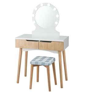 CASAINC 31.5-in Multicolour Makeup Vanity with Touch Switch Lighted Mirror