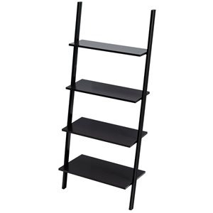 CASAINC 14-in D x 25-in W x 60-in H 4-Tier Composite Industrial Leaning Bookshelf with Metal Frame