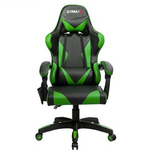 CASAINC Casual Green Faux Leather Reclining Swivel Gaming Chair with Massage Lumbar Support