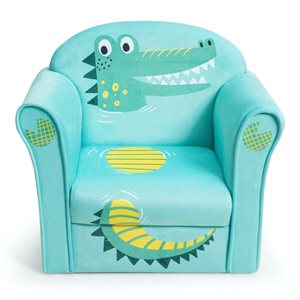 CASAINC 16.5-in Green Crocodile Upholstered Kids Accent Chair