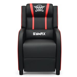 CASAINC Modern Red Faux Leather Reclining Gaming Chair with Massage Function