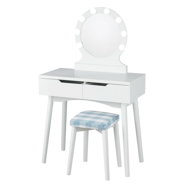 white vanity mirror set