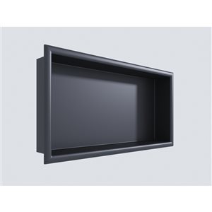 Cantrio Koncepts 24-in x 12-in x 3.5-in Matte Black Stainless Steel Shower Wall Niche
