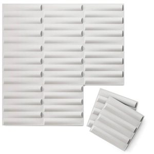 Wall Flats 22.5-sq. ft. White Textured 3-Dimensional Wall Panels with Seesaw Pattern