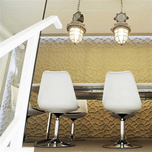 Wall Flats 22.5-sq. ft. White Textured 3-Dimensional Wall Panels with Hive Pattern