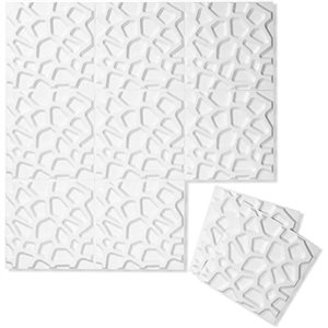Wall Flats 22.5-sq. ft. White Textured 3-Dimensional Wall Panels with Hive Pattern