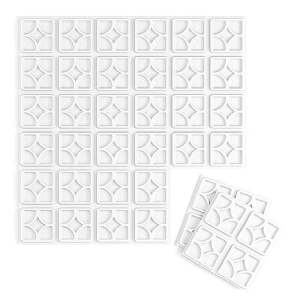 Panneaux muraux blancs texturés en 3 dimensions Wall Flats de 22,5 pi² avec motif Luna