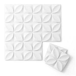 Wall Flats 22.5-sq. ft. White Textured 3-Dimensional Wall Panels with Chrysalis Pattern