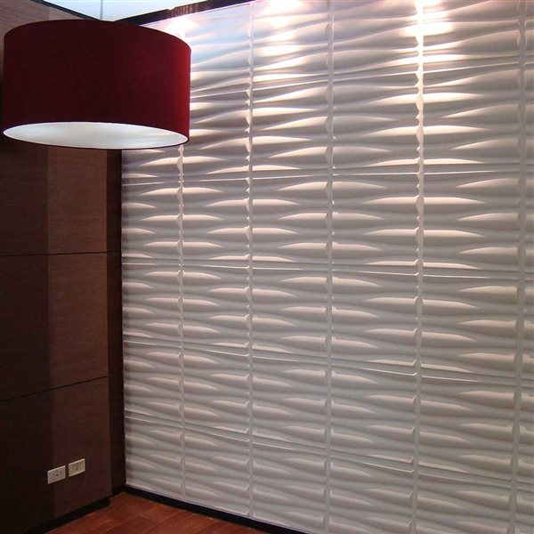 Wall Flats 22.5-sq. ft. White Textured 3-Dimensional Wall Panels with Drift Pattern