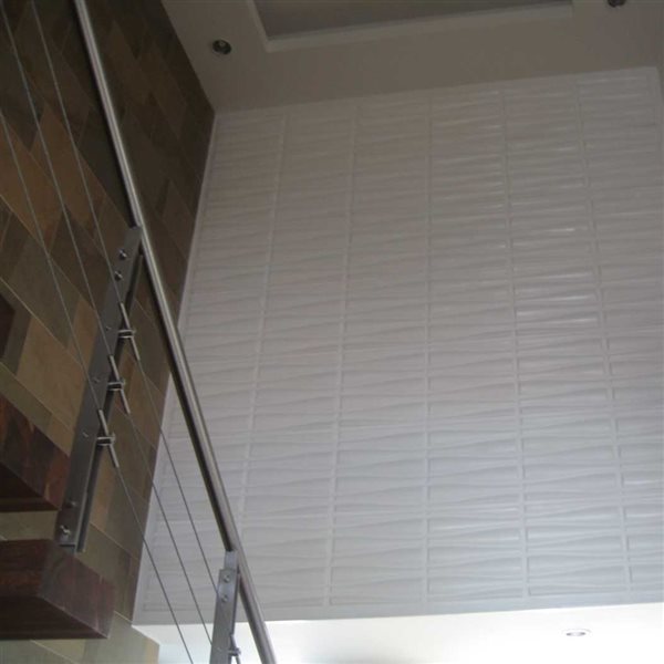 Wall Flats 22.5-sq. ft. White Textured 3-Dimensional Wall Panels with Drift Pattern