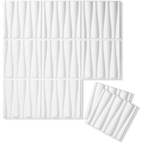 Wall Flats 22.5-sq. ft. White Textured 3-Dimensional Wall Panels with Drift Pattern