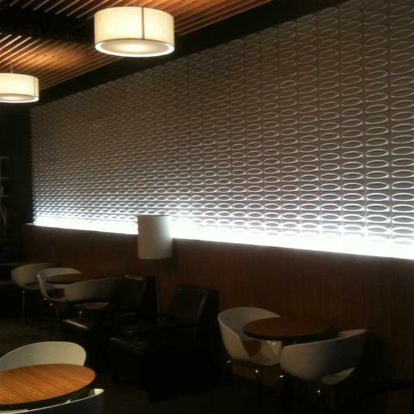 Panneaux muraux blancs texturés en 3 dimensions Wall Flats de 22,5 pi² avec motif architecte