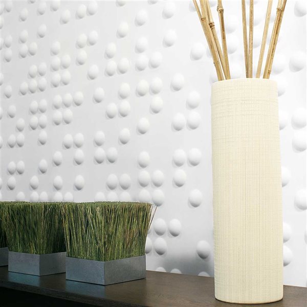 Wall Flats 22.5-sq. ft. White Textured 3-Dimensional Wall Panels with Braille Pattern