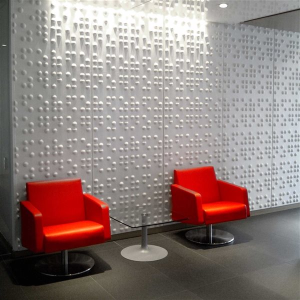 Wall Flats 22.5-sq. ft. White Textured 3-Dimensional Wall Panels with Braille Pattern