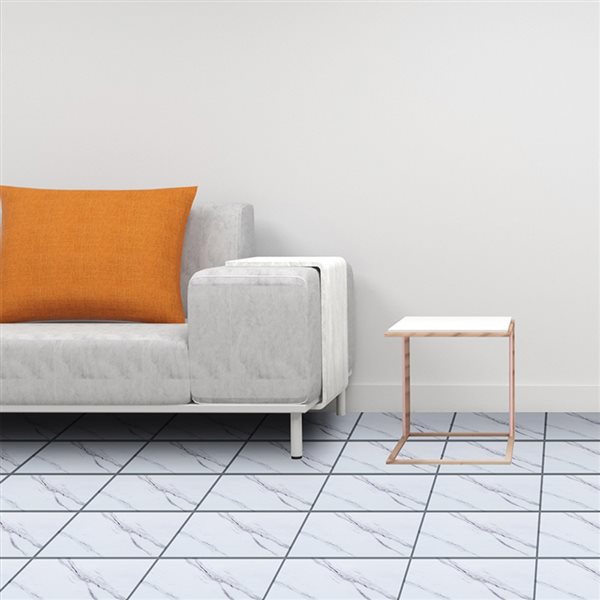 Dundee Deco Falkirk Fermoy 12-in x 24-in White Peel-and-Stick Luxury Vinyl Tile Flooring - 56-Piece