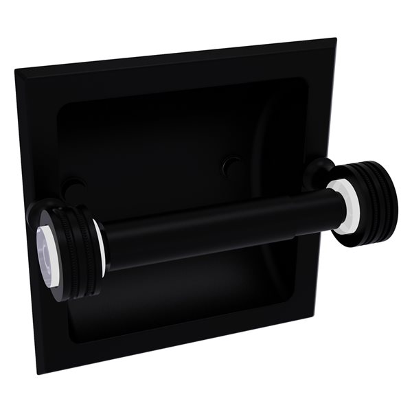 Allied Brass Pacific Grove Recessed Double Post Toilet Paper Holder - Matte Black