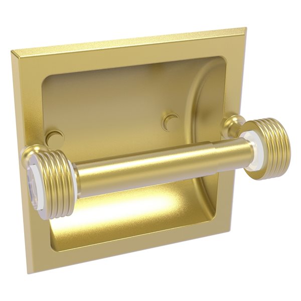 Allied Brass Pacific Grove Satin Brass Finish Recessed Double Post Toilet Paper Holder