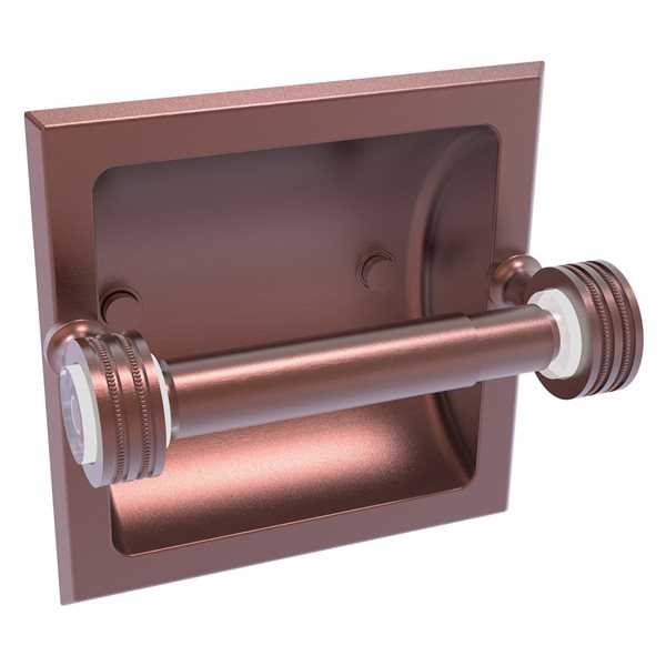 Allied Brass Pacific Grove Recessed Double Post Toilet Paper Holder - Antique Copper