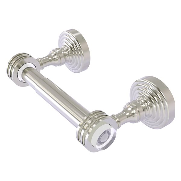 Allied Brass Pacific Grove Wall Mount Double Post Toilet Paper Holder in Satin Nickel Finish