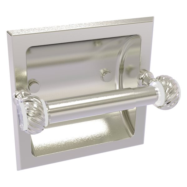 Allied Brass Pacific Grove Recessed Double Post Toilet Paper Holder in Satin Nickel