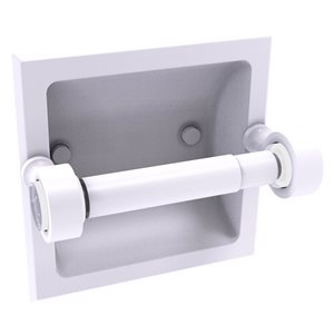 Allied Brass Pacific Grove Matte White Recessed Double Post Toilet Paper Holder