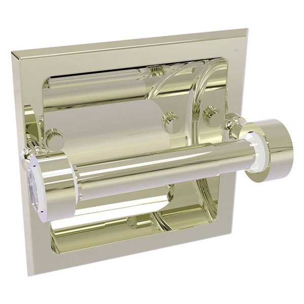 Allied Brass Pacific Grove Polished Nickel Recessed Double Post Toilet Paper Holder