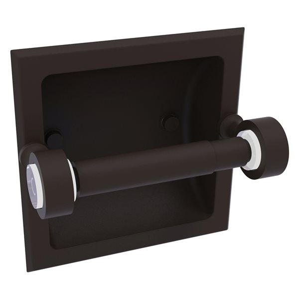 Allied Brass Pacific Grove Oil Rubbed Bronze Recessed Double Post Toilet Paper Holder