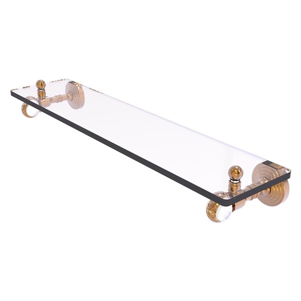 Allied Brass Pacific Grove Brushed Bronze 22-in Wall Mounted Bathroom Glass Shelf with Twisted Accents