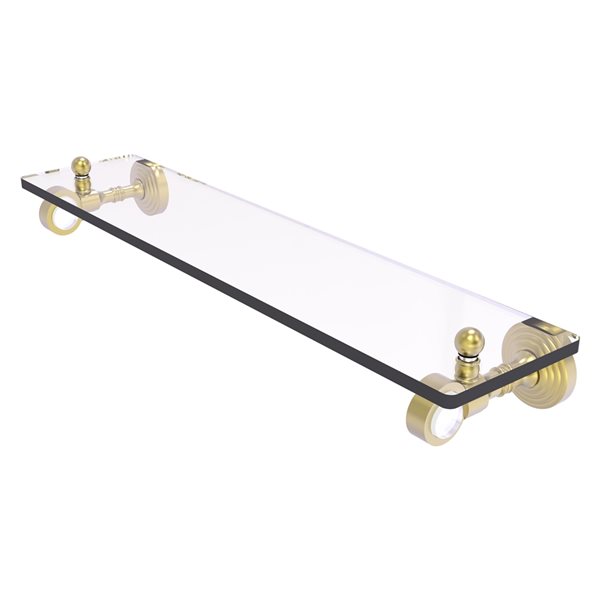 Allied Brass Pacific Grove Satin Brass 16-in Wall Mounted Bathroom Glass Shelf