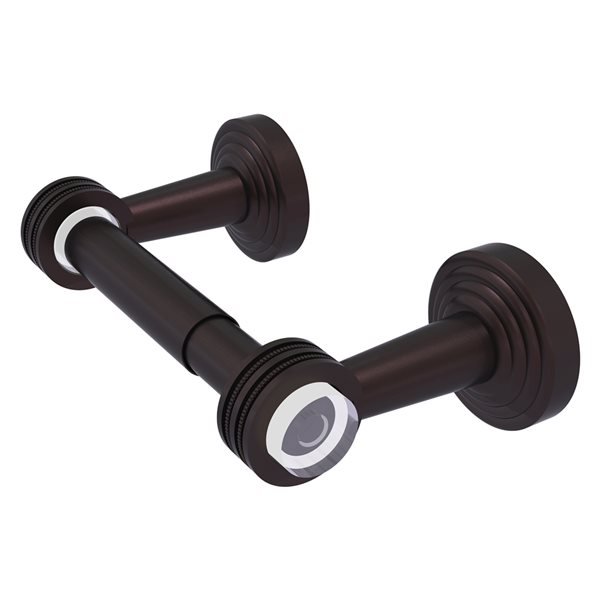 Allied Brass Pacific Beach Antique Bronze Wall Mount Double Post Toilet Paper Holder with Dotted Accents