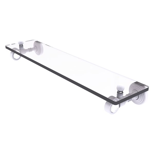 Allied Brass Pacific Grove Matte White 16-in Wall Mounted Bathroom Glass Shelf