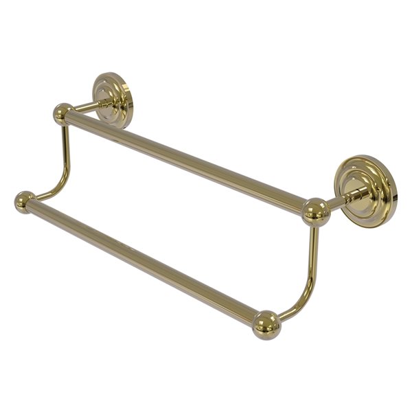 Allied Brass Prestige Que New 36-in Double Unlacquered Brass Wall Mount Double Towel Bar