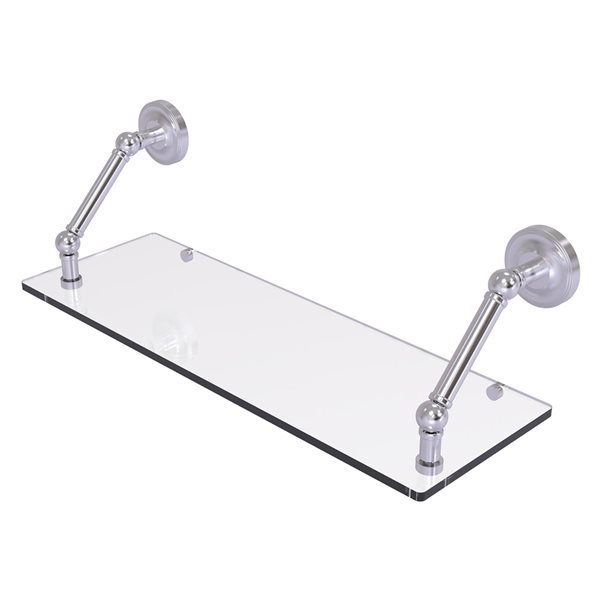 Allied Brass Prestige Regal Satin Chrome 24-in Floating Glass Shelf