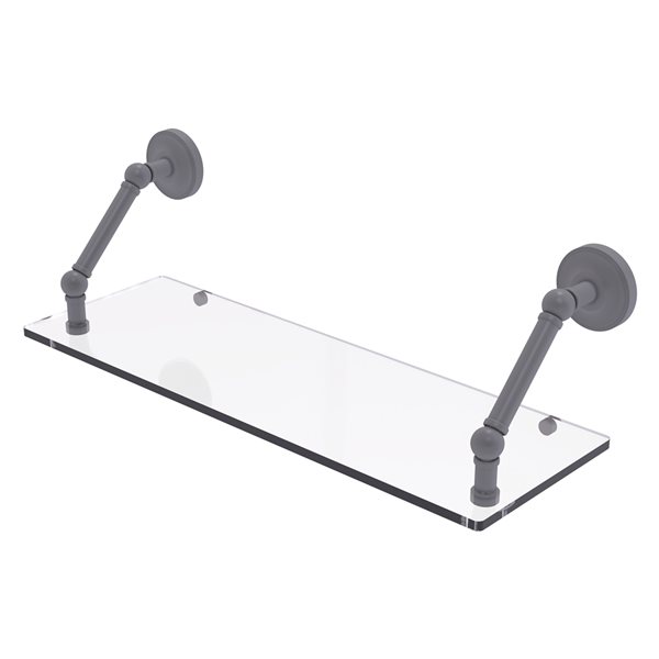 Allied Brass Prestige Regal Matte Grey 24-in Floating Glass Shelf