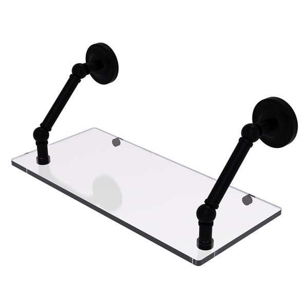Allied Brass Prestige Regal Matte Black 18-in Floating Glass Shelf