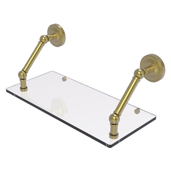 Allied Brass Prestige Regal Satin Brass 18-in Floating Glass Shelf