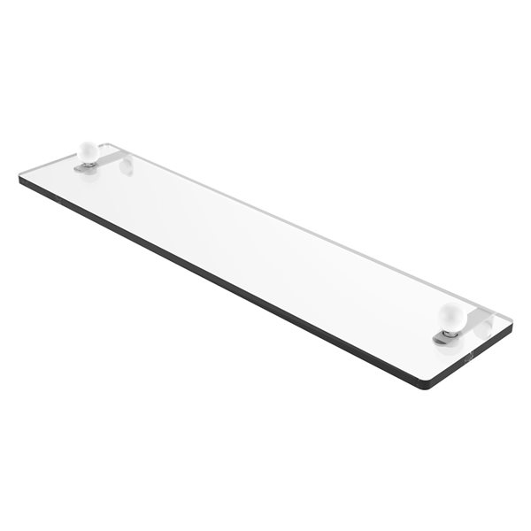 Allied Brass Prestige Regal Matte White 22-in Glass Vanity Shelf with Beveled Edges