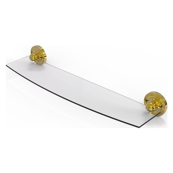 Allied Brass Prestige Regal Polished Brass 24-in Glass Shelf