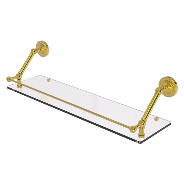 Allied Brass Prestige Regal Polished Brass Prestige Regal 30in Floating Glass Shelf with