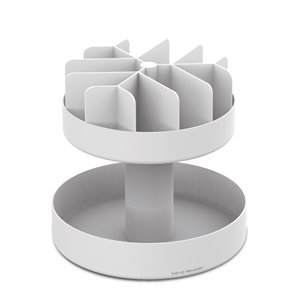 Mind Reader White 2-Tier Plastic Full Circle Tabletop Lazy Susan