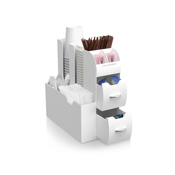Mind Reader White 10-Compartment Coffee Organizer