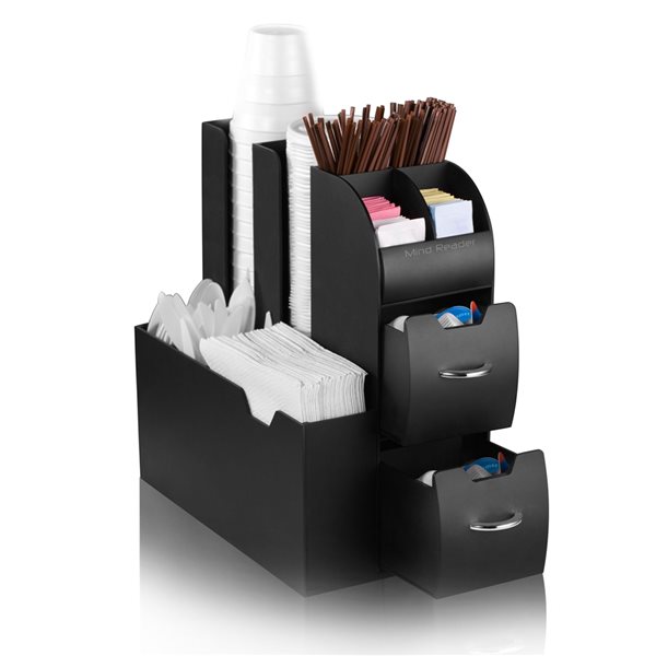 Mind Reader Black 10-Compartment Coffee Organizer