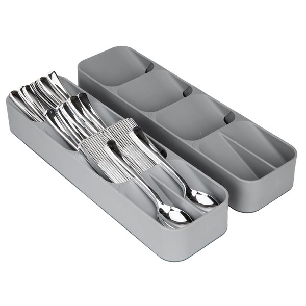 Mind Reader 4.33-in X 15.55-in Cutlery Insert Drawer Organizer in Plastic
