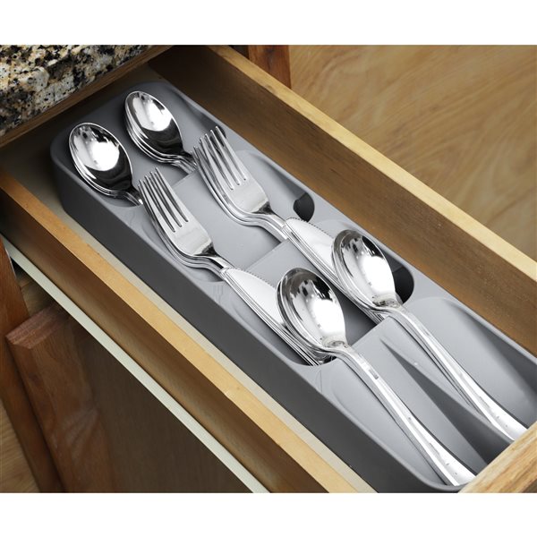 Mind Reader 4.33-in X 15.55-in Cutlery Insert Drawer Organizer in Plastic